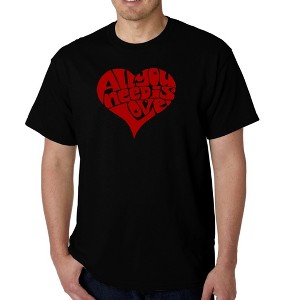 LA Pop Art Men's Word Art T-shirt - All You Need Is Love - 1 of 4