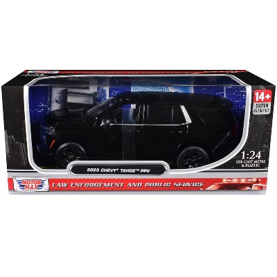 2025 Chevrolet Tahoe PPV Black "Custom Builder's Kit - Law Enforcement and Public Service" 1/24 Diecast Model Car by Motormax