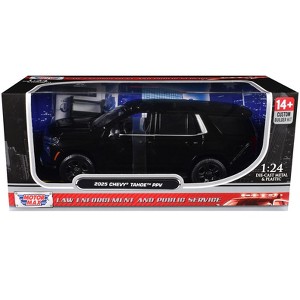2025 Chevrolet Tahoe PPV Black "Custom Builder's Kit - Law Enforcement and Public Service" 1/24 Diecast Model Car by Motormax - 1 of 1
