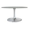 HomeRoots 60" Gray and Silver Marble and Aluminum Pedestal Base Round Top Dining Table - 4 of 4