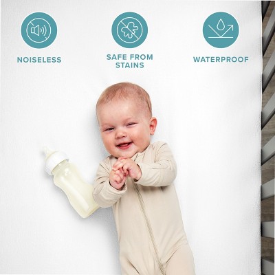 White Waterproof Cotton Terry Crib Mattress Protector