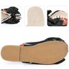 Perphy Women's Peep Toe Pearl Decor Slip-on Flat Slides Mules - 3 of 3