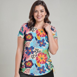 Calypsa Women's UPF 50+ Short Sleeve Adele Swim Top - 1 of 3