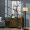 HOMCOM Hand-Painted Canvas Wall Art for Living Room Bedroom, Painting Gold African Woman, 39.25" x 31.5" - 2 of 4