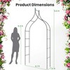 Costway 1/2 PCS Garden Arbor with Multiple Side Crossbars Powder-coated Metal Tubes - 3 of 4