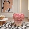 Vynxaria 13.4" Oversized Strawberry Fruit Stool, Resin Multi-Purpose Stool/Side Table/Plant Stand£¬Pink - 4 of 4