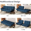 Dyonery 71" Futon Sofa Bed,Cozy Convertible Loveseat Sleeper, Linen Fabric Couch with Adjustable Back & Arms for Living Room, Guest Room - Light Gray - 2 of 4