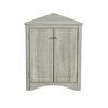 PDTEND Triangle Freestanding Bathroom Storage Cabinet with Adjustable Shelves - 2 of 4