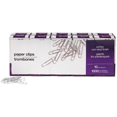 MyOfficeInnovations Jumbo Paper Clips Nonskid 10/Pack with 100/box