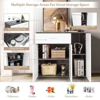 Costway 3-Door Buffet Sideboard Kitchen Storage Cabinet Console Cupboard w/Drawer — фото 8