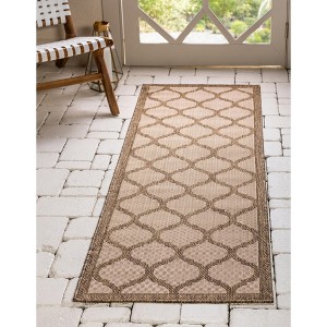 Unique Loom    Outdoor Trellis Moroccan Area Rug - 1 of 4