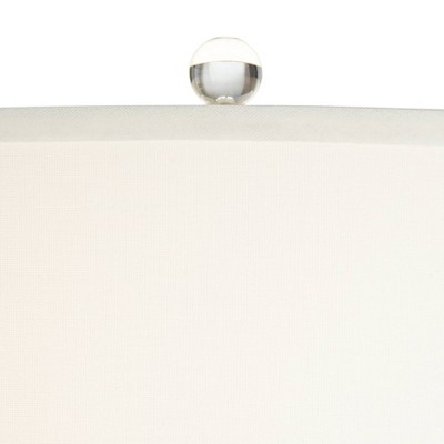 Vienna Modern Black and Gold Crystal Table Lamp Set with White Fabric Shade