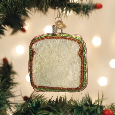 Handcrafted Glass Ham and Cheese Sandwich Ornament