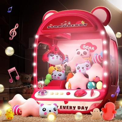 Claw Machine for Kids, Mini Vending Machine, Grabber Prize Dispenser with Sound, Electronic Arcade Game Indoor Toy for Home Party Birthday Gifts