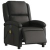 vidaXL Electric Massage Recliner Chair - Black Real Leather Wingback Armchair with Vibration Function for Living Room - 3 of 4
