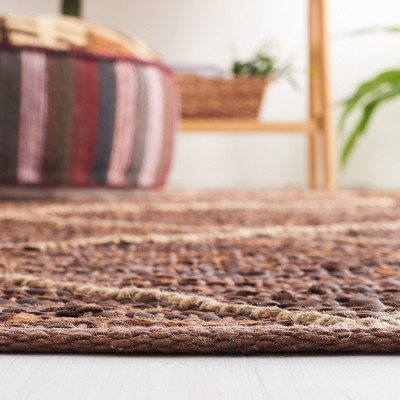 Handmade Brown and Natural Leather 3' x 5' Area Rug