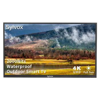 SYLVOX Outdoor TV, 43" Full Sun Outdoor Smart TV, 2000nits 4K UHD HDR, IP55 Waterproof Outside TV Built-in APP, Support WiFi Bluetooth(Pool Series)