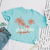 Simply Sage Market Women's  Good Vibes Palm Trees Short Sleeve Relaxed Fit Cropped Graphic Tee - 3 of 3