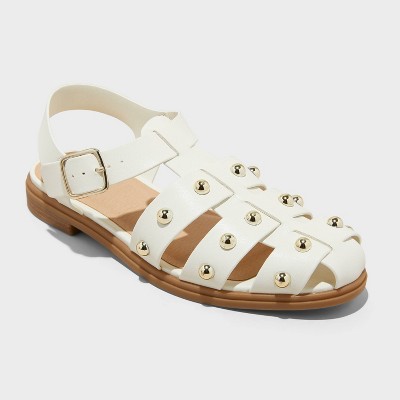 Women's Winnie Studded Fisherman Sandals - Universal Thread™ Off-White