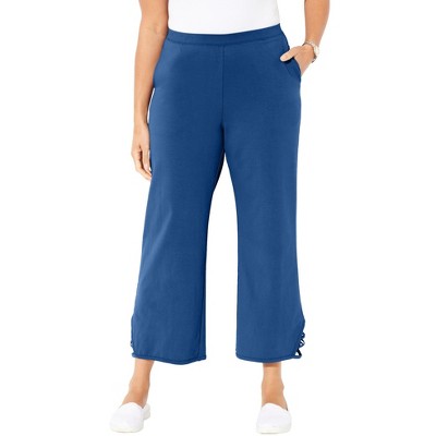 Catherines Women's Plus Size Suprema Wide Leg Ankle Pant