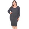 Women's Plus Size Long Sleeve Destiny Sweater Dress - White Mark - 2 of 3