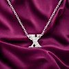 Slickblue 16" Adjustable Rhodium Initial Necklace, Pave Set Cubic Zirconia, Choose from f/v/w/z Letters - 2 of 3