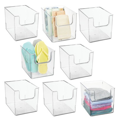 mDesign Open Front Plastic Storage Bin for Cube Furniture, 10 W, 8 Pack -  Clear