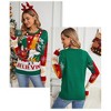 Clearlove Women's Ugly Christmas Sweaters Cute Fuzzy Funny Festive Crewneck with Santa's Magical Carriage - 4 of 4