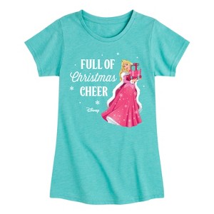 Girls' - Disney - Full Of Christmas Cheer Aurora Fitted Short Sleeve Graphic T-Shirt - 1 of 4