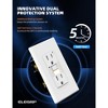 ELEGRP GFCI Outlet with Night Light, 15 Amp 125V Tamper Resistant Duplex wall outlet, Wall Plate included, Matte White 3PC - 2 of 4