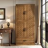 Hommoo 70 Inches Tall Bookcase with Cabinet and Drawer Brown - 3 of 4