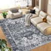 Washable Vintage Printed Rug Non Slip Low Pile Rug Soft Throw Floor Cover Foldable Indoor Carpet for Living Room Bedroom Playroom Nursery - 2 of 4