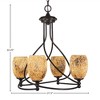 Toltec Lighting Capri 4 - Light Chandelier in  Dark Granite with 5" Gold Fusion Shade - 2 of 2