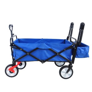 SEVOBAL Utility Storage Cart Compact Portable Outdoor Multi-Purpose Tool Vehicle, With Cup Holder And Adjustable Handle, Blue, 53.50"*20.08"*42.52" - 1 of 4