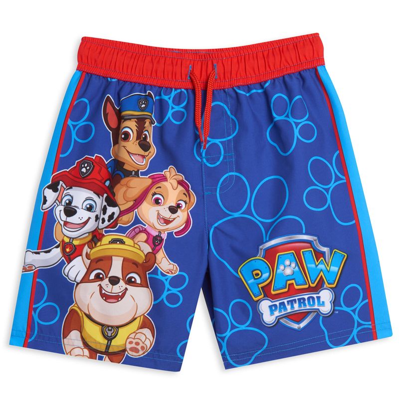 Paw Patrol Rubble Marshall Chase Pullover Rash Guard and Swim Trunks Outfit Set Little Kid, 3 of 8