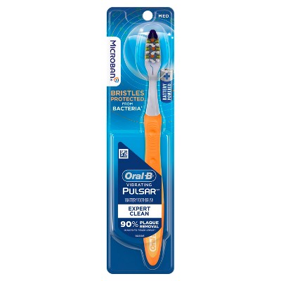 Oral-B Vibrating Pulsar Battery Toothbrush with Microban, Medium, 1 Count