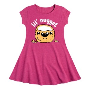 Girls' - Instant Message - Lil Nugget Fit & Flair Cap Sleeve Graphic Dress - 1 of 4