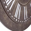 Yosemite Home Decor Grey Circular Wall Clock, Gray Beige Face, White Text, White Hands,2.5 x 39.5 x 39.5 - 2 of 3