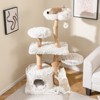 Tangkula 53" Tall Natural Branch Wooden Cat Tower w/ Jute Scratching Posts Plush Perch - 4 of 4