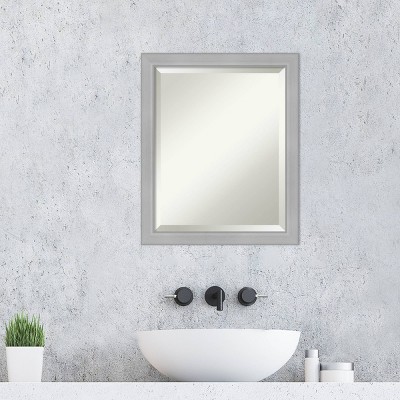 Vista Brushed Nickel 19" x 23" Rectangular Bathroom Vanity Wall Mirror