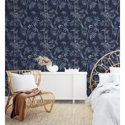 Nightfall Bamboo Chinoiserie Peel and Stick Wallpaper Roll
