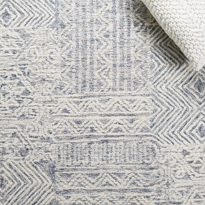 Hand-Tufted Abstract Gray Wool Square Area Rug