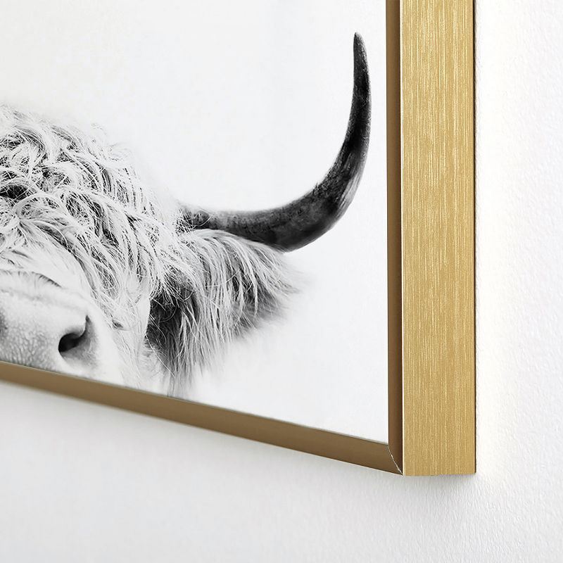 Sisi and Seb Peeking Highland Cow Metal Framed Art Print - Deny Designs, 4 of 5