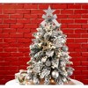 22in Mini Silver Christmas Tree with Lights, Flocked Snow Tabletop Xmas Decor with Ornaments, Perfect Holiday Decoration for Home or Office - 3 of 4