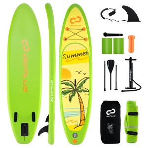 Costway Small Inflatable SUP Board, Portable Paddle Board with 5D rings Stand Up Paddle Board for Youth & Adult Blue/Turquoise/Green/Orange/Navy/Pink/Light Pink - 1 of 4