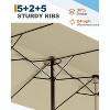 15FT Large Patio Double-Sided Rectangle Market Umbrella with Base for Poolside Lawn Backyard, waterproof, Breathable, and UV-resistant - 3 of 4