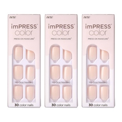 Kiss imPRESS Color Press-On Nails - Point Pink - 3pk - 90ct