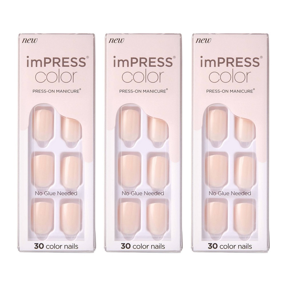 KISS imPRESS Color Press-On Nails - Point Pink - 3pk - 90ct