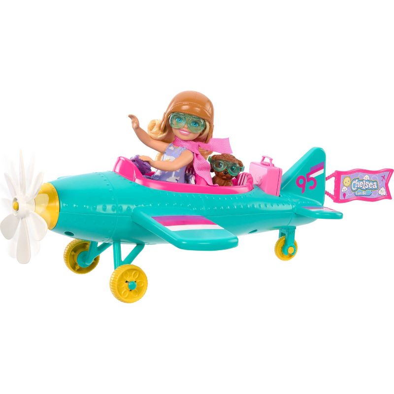 Barbie Chelsea Can Be&#8230; Plane Doll &#38; Playset, 2-Seater Aircraft with Spinning Propellor &#38; 7 Accessories, 1 of 7