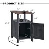 SinCiDo Farmhouse Set of 2 Nightstands w/Charging Station, Wood End Table with Barn Door & Open Shelves for Bedroom, Living Room - 3 of 4
